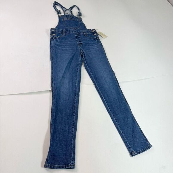 Universal Thread Overalls Jeans Womens 2 Bibs New Medium Wash Straight - Picture 1 of 9